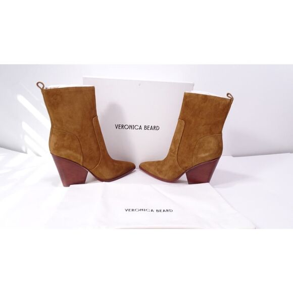 Veronica Beard Women's Logan Suede Booties Boots Hazelwood NIB 498 9.5 - Picture 15 of 15